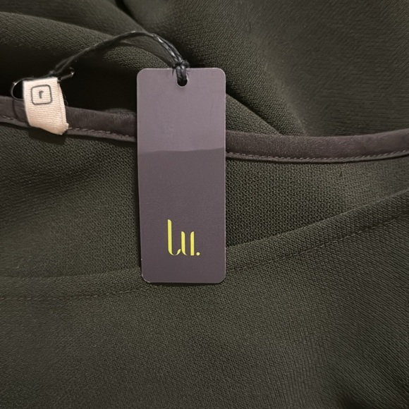 Lu. Dust of Snow Wool 3/4 Sleeve Mini Dress Black Colorblock Lagenlook NWT-Reg - Picture 11 of 13